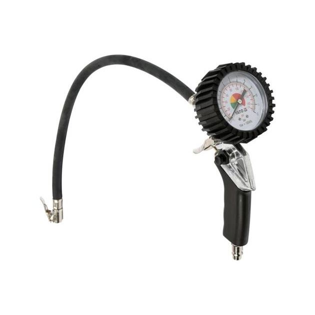 Пістолет для накачки шин з манометром P до 0.8 MPa, з'єднання 1/4 YATO (YT-2370), фото , зображення 5 | SNABZHENIE.com.ua
