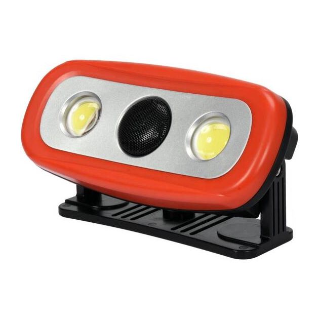 Переносной светильник YATO 3,7 В, Li-Ion, 2000 Лм, 2 динамика по 15 Вт, USB., фото , изображение 3 | SNABZHENIE.com.ua