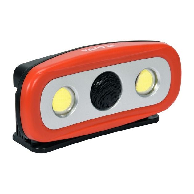 Переносной светильник YATO 3,7 В, Li-Ion, 2000 Лм, 2 динамика по 15 Вт, USB., фото , изображение 6 | SNABZHENIE.com.ua