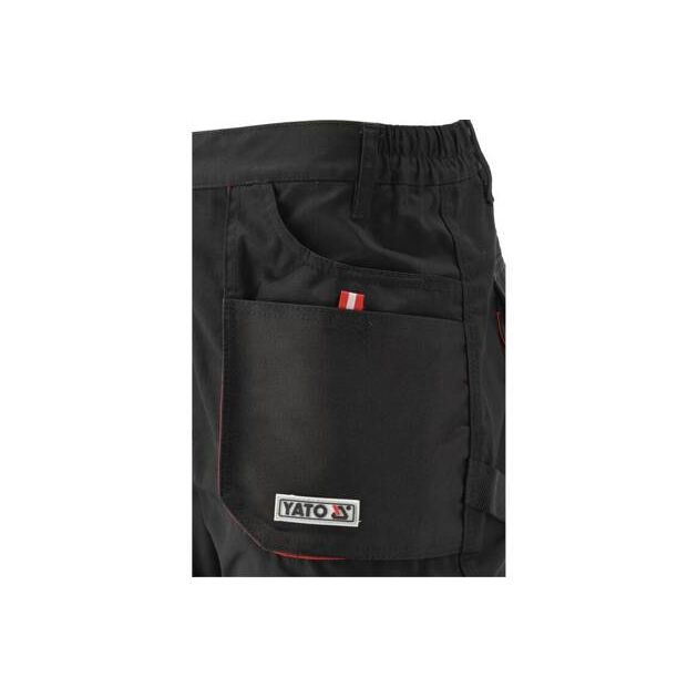 Брюки робочі чорнo-червоні, розм. XL YATO (YT-8028), фото , зображення 15 | SNABZHENIE.com.ua Брюки робочі чорнo-червоні, розм. XL YATO (YT-8028), фото , зображення 15 | SNABZHENIE.com.ua