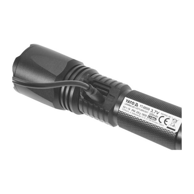 Ліхтар світлодіодний акумуляторний YATO Li-Ion 3.7 В, 2200 мАг, 5 режимів, 900 Lm, зарядний USB пристрій, фото , зображення 11 | SNABZHENIE.com.ua