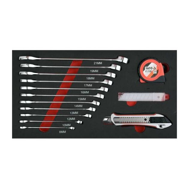 Чемодан-тележка з інструментами YATO 3 секції, на 2-х колесах з висувною ручкою, 78 шт (YT-09104), фото , зображення 23 | SNABZHENIE.com.ua Чемодан-тележка з інструментами YATO 3 секції, на 2-х колесах з висувною ручкою, 78 шт (YT-09104), фото , зображення 23 | SNABZHENIE.com.ua