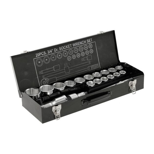 Набор торцевых головок YATO 3/4" 19-50 мм, 21 шт. (YT-1335), фото , изображение 3 | SNABZHENIE.com.ua Набор торцевых головок YATO 3/4" 19-50 мм, 21 шт. (YT-1335), фото , изображение 3 | SNABZHENIE.com.ua