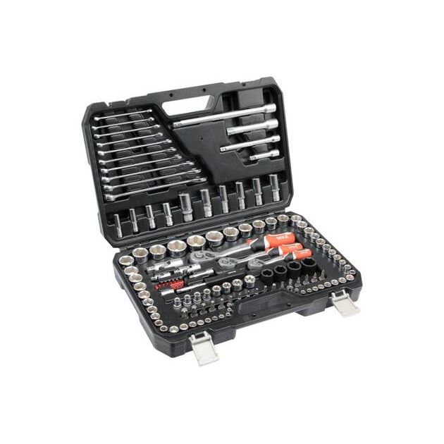 Набор инструментов YATO (YT-38801), 120 шт., квадрат 1/4, 3/8, 1/2, фото , изображение 4 | SNABZHENIE.com.ua