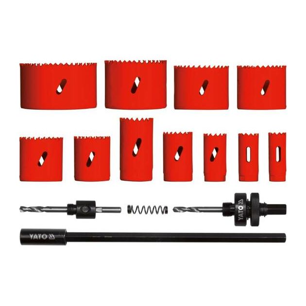 Пили кільцеві Bi-Metal HSS 19 - 76 мм набір 15 шт. YATO (YT-3381), фото , зображення 7 | SNABZHENIE.com.ua