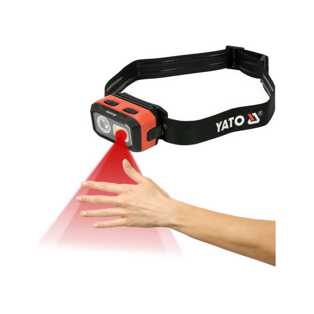 Ліхтар COB-діодний на чоло YATO з датчиком руху, живлення від 3x AAA акумуляторів 3,7 В 1000 мАгод, 500 Lm, фото , зображення 16 | SNABZHENIE.com.ua