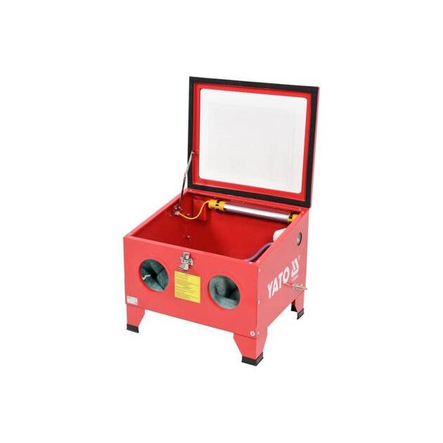 Камера піскоструйна YATO 90 л, 4 форсунки, тиск 0.27-0.82 МПа, споживання повітря 424-707 л/хв, 59х49х49 см (YT-55840), фото , зображення 7 | SNABZHENIE.com.ua Камера піскоструйна YATO 90 л, 4 форсунки, тиск 0.27-0.82 МПа, споживання повітря 424-707 л/хв, 59х49х49 см (YT-55840), фото , зображення 7 | SNABZHENIE.com.ua