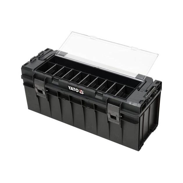 Ящик для інструментів YATO з органайзером на 9 осередків, 650х270х272 мм, пластиковий корпус, фото , зображення 4 | SNABZHENIE.com.ua Ящик для інструментів YATO з органайзером на 9 осередків, 650х270х272 мм, пластиковий корпус, фото , зображення 4 | SNABZHENIE.com.ua