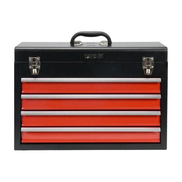 Металлический ящик для инструмента YATO с 4 ящиками, 218x360x520 мм, фото , изображение 12 | SNABZHENIE.com.ua