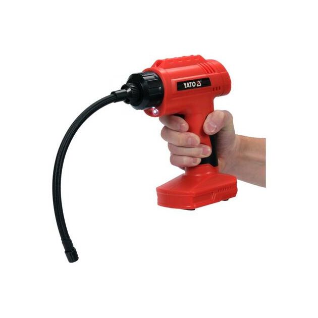 Компресор акумуляторний YATO 120Вт, Li-Ion, 2 Агод, 1 MPa, 25 л/хв, кабель 25 см, зарядний пристрій, фото , зображення 10 | SNABZHENIE.com.ua