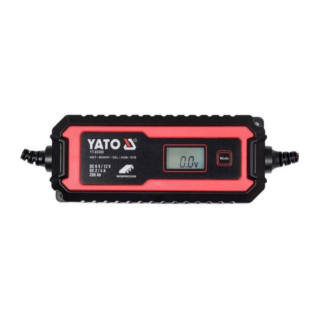 Зарядное устройство сетевое с LCD дисплеем 230В YATO для АКБ 6V-2A 12V-4A, фото , изображение 3 | SNABZHENIE.com.ua