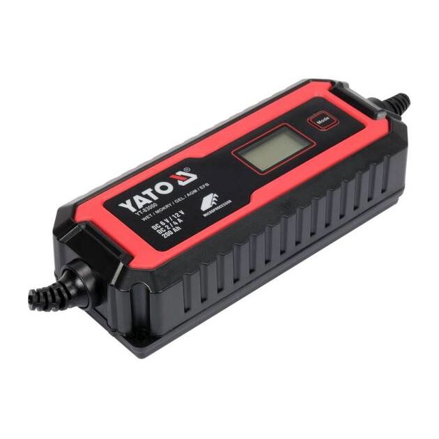 Зарядное устройство сетевое с LCD дисплеем 230В YATO для АКБ 6V-2A 12V-4A, фото , изображение 5 | SNABZHENIE.com.ua