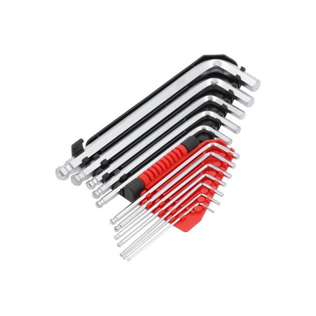 Ключі 6-гранні, Г-подібні дюймові YATO з кульовим наконечником, подовжені, компл. 12 шт. [6/36], фото , зображення 5 | SNABZHENIE.com.ua