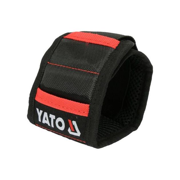 Пояс на руку с 2 карманами, магнитный YATO, 340х90 мм, нейлон, фото , изображение 4 | SNABZHENIE.com.ua