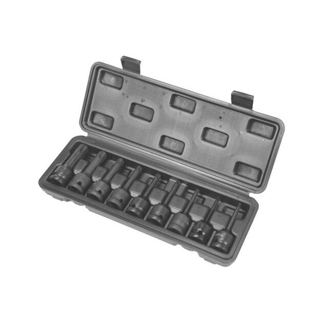 Набор ударных насадок TORX YATO квадрат - 1/2; T20-T70; 9 шт., фото , изображение 4 | SNABZHENIE.com.ua