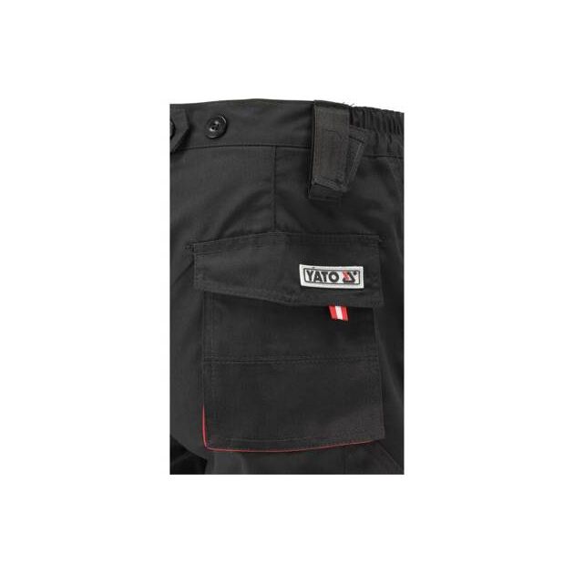 Брюки робочі чорнo-червоні, розм. M YATO (YT-8026), фото , зображення 20 | SNABZHENIE.com.ua Брюки робочі чорнo-червоні, розм. M YATO (YT-8026), фото , зображення 20 | SNABZHENIE.com.ua