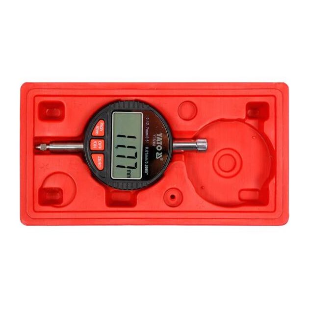 Тестер електронний контролю биття дисків і механ. валів YATO в межах до 12,7мм, точність- 0,01мм[50], фото , зображення 5 | SNABZHENIE.com.ua