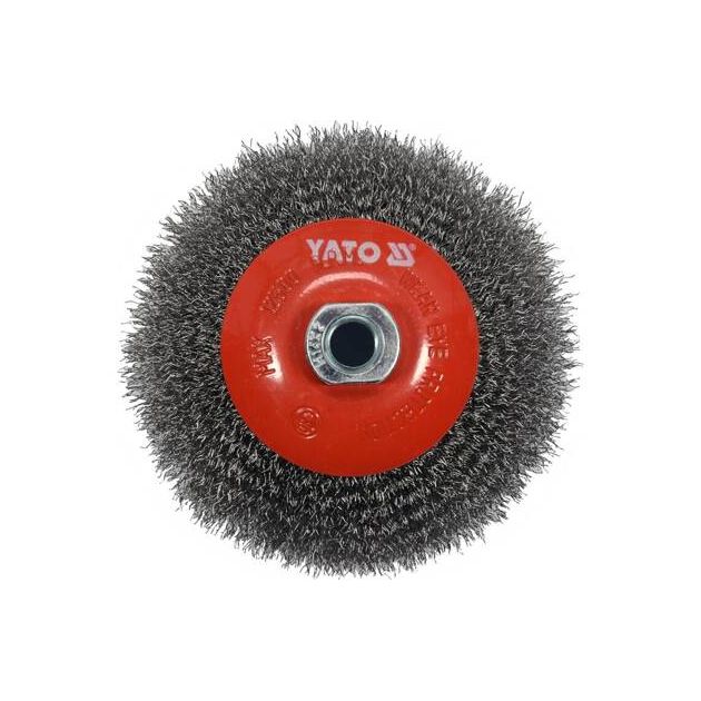 Щетка зачистная дисковая YATO 125 мм для УШМ, М14, 12500 об/мин, фото , изображение 4 | SNABZHENIE.com.ua Щетка зачистная дисковая YATO 125 мм для УШМ, М14, 12500 об/мин, фото , изображение 4 | SNABZHENIE.com.ua