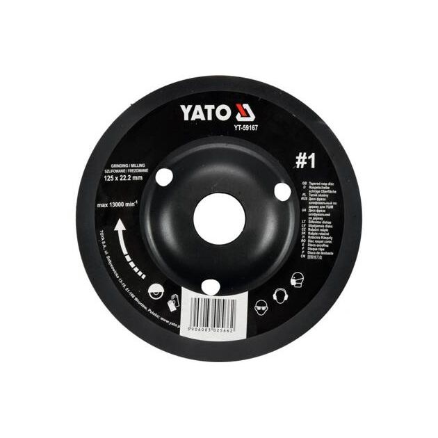 Диск-фреза 125 мм, шлифовальная по дереву и краске YATO (YT-59167), фото , изображение 4 | SNABZHENIE.com.ua