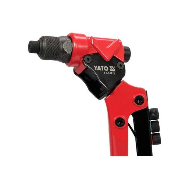 Заклепочник YATO с поворотной головкой, длина 275 мм, для нитов 2,4-4,8 мм, фото , изображение 4 | SNABZHENIE.com.ua