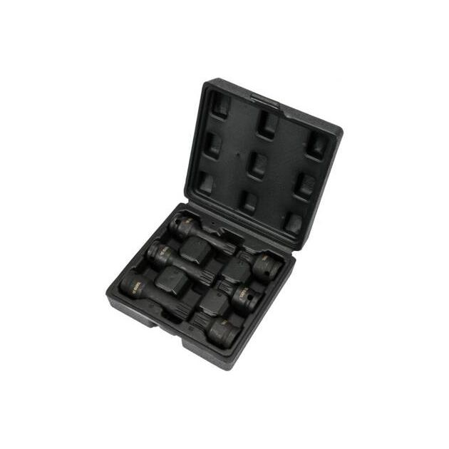 Набор ударных насадок SPLINE YATO 1/2" и M14, M16, M18, 6 шт, 43/78 мм, фото , изображение 4 | SNABZHENIE.com.ua
