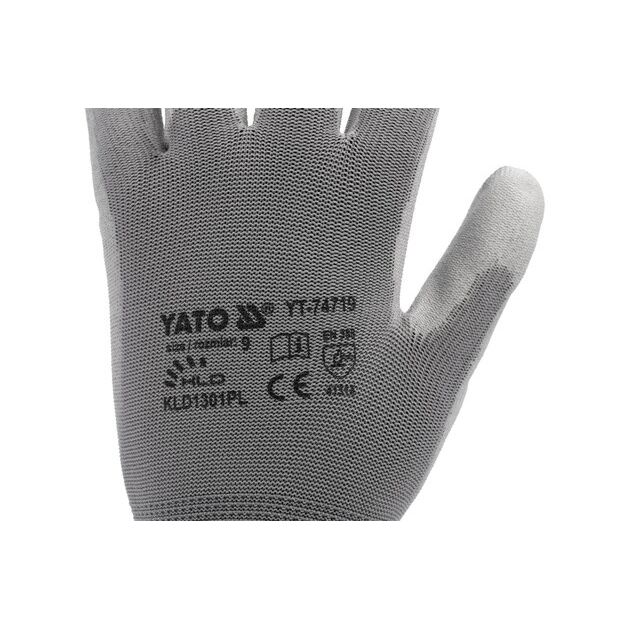Перчатки YATO серые рабочие, размер 10 (YT-7472), фото , изображение 13 | SNABZHENIE.com.ua