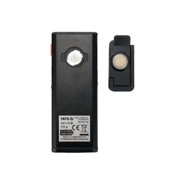 Ліхтар світлодіодний акумуляторний YATO Li-Po 3.7 В, 1500 мАг, 500 Lм, зарядний USB пристрій, фото , зображення 18 | SNABZHENIE.com.ua