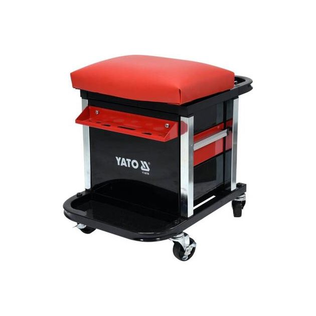 Табурет на колесах YATO з 2 ящиками, 530 x 470 x 360 мм, 150 кг (YT-08790), фото , зображення 4 | SNABZHENIE.com.ua Табурет на колесах YATO з 2 ящиками, 530 x 470 x 360 мм, 150 кг (YT-08790), фото , зображення 4 | SNABZHENIE.com.ua
