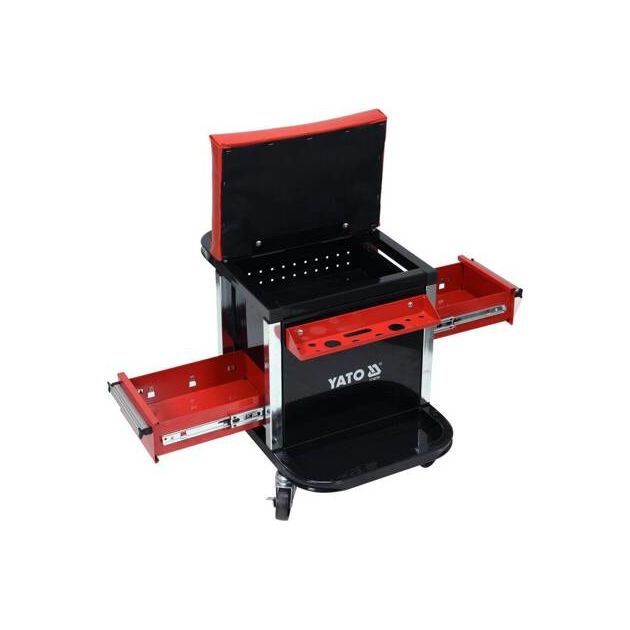 Табурет на колесах YATO з 2 ящиками, 530 x 470 x 360 мм, 150 кг (YT-08790), фото , зображення 10 | SNABZHENIE.com.ua Табурет на колесах YATO з 2 ящиками, 530 x 470 x 360 мм, 150 кг (YT-08790), фото , зображення 10 | SNABZHENIE.com.ua