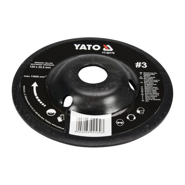 Диск-фреза 125x22,2 мм, шлифовальный для дерева, ПВХ, гипса YATO, фото , изображение 5 | SNABZHENIE.com.ua