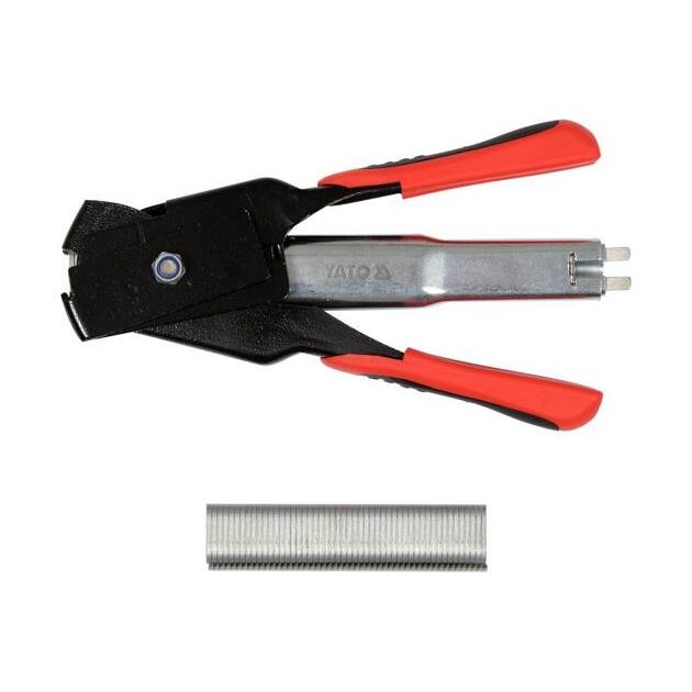 Кліщі YATO для кріплення сітки, 190 мм, 50 скоб тип С-20х2 мм + 100 скоб, фото , изображение 3 | SNABZHENIE.com.ua