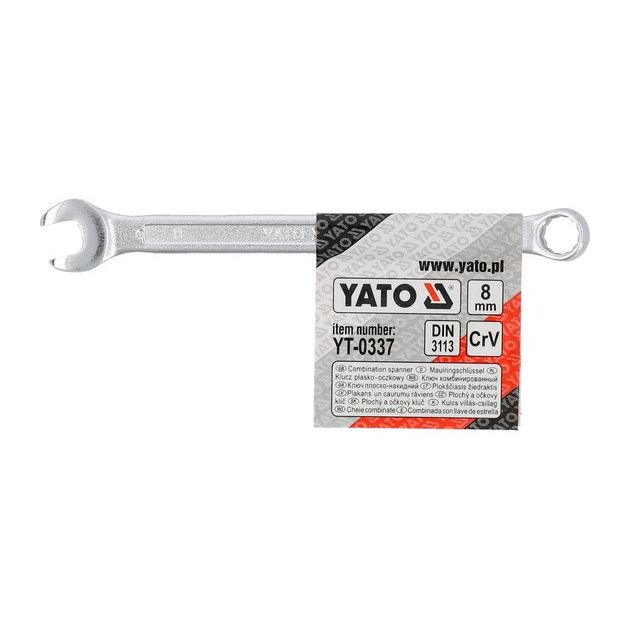 Ключ ріжково- накидний YATO CrV 8 мм, L 130 мм [10/180/360], фото , изображение 3 | SNABZHENIE.com.ua