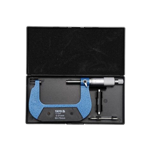Микрометр 50 - 75 мм, з точністю 0,01 мм YATO (YT-72302), фото , зображення 3 | SNABZHENIE.com.ua Микрометр 50 - 75 мм, з точністю 0,01 мм YATO (YT-72302), фото , зображення 3 | SNABZHENIE.com.ua