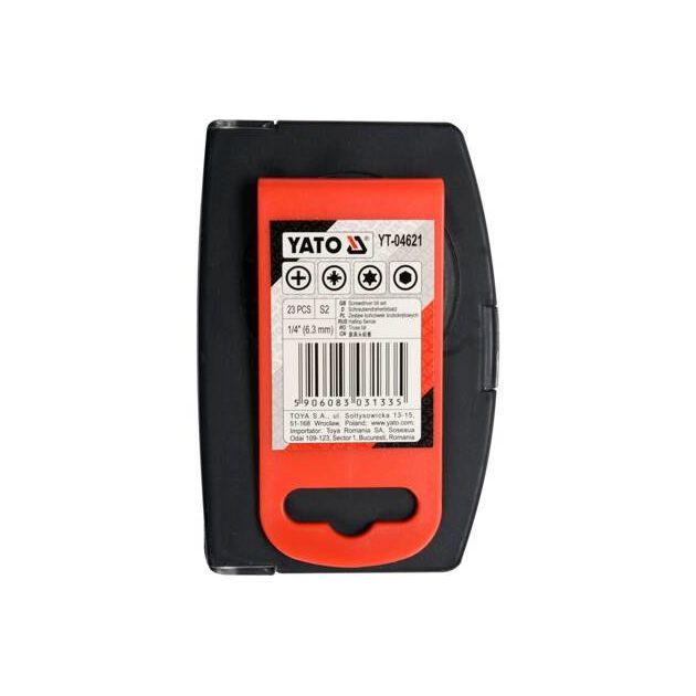 Набор ударных отверточных насадок с держателем YATO 1/4", 23 шт., фото , изображение 7 | SNABZHENIE.com.ua