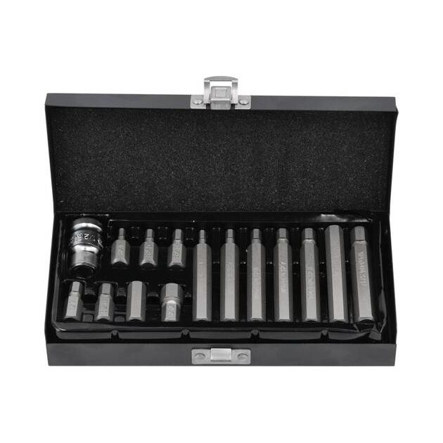 Набір насадок викруткових YATO "HEX", L= 30, 75 мм, адаптер 1/2", металевий кейс, 15 шт., фото , зображення 3 | SNABZHENIE.com.ua Набір насадок викруткових YATO "HEX", L= 30, 75 мм, адаптер 1/2", металевий кейс, 15 шт., фото , зображення 3 | SNABZHENIE.com.ua