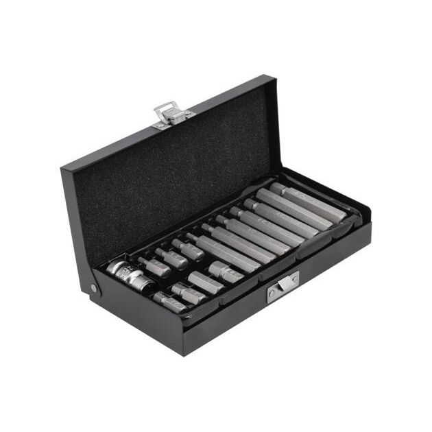 Набір насадок викруткових YATO "HEX", L= 30, 75 мм, адаптер 1/2", металевий кейс, 15 шт., фото , зображення 5 | SNABZHENIE.com.ua Набір насадок викруткових YATO "HEX", L= 30, 75 мм, адаптер 1/2", металевий кейс, 15 шт., фото , зображення 5 | SNABZHENIE.com.ua