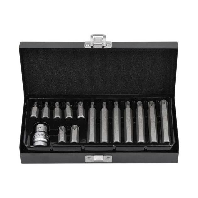 Набір насадок викруткових YATO "ТОRХ", L= 30, 75 мм, адаптер 1/2", металевий кейс, 15 шт., фото , зображення 3 | SNABZHENIE.com.ua