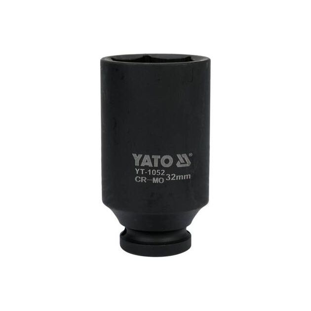 Головка торцева ударна 6-гранна, глибока, квадрат 1/2, 32 мм, довжина 78 мм YATO (YT-1052), фото , зображення 3 | SNABZHENIE.com.ua