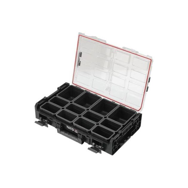 Органайзер з 12 знімними комірками YATO, 585x387x131 мм, пластиковий корпус, фото , зображення 7 | SNABZHENIE.com.ua