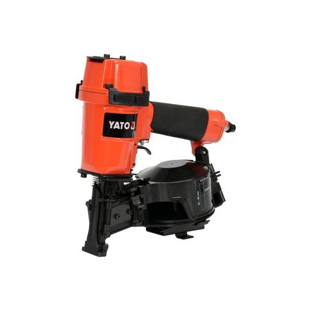 Пістолет гвоздезабивний, пневматичний, барабанний YATO для гвоздів t = 3.05 мм, h = 22-45 мм, 7 Bar (YT-09211), фото , зображення 3 | SNABZHENIE.com.ua Пістолет гвоздезабивний, пневматичний, барабанний YATO для гвоздів t = 3.05 мм, h = 22-45 мм, 7 Bar (YT-09211), фото , зображення 3 | SNABZHENIE.com.ua