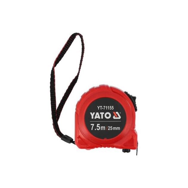 Рулетка YATO 7,5 м x 25 мм, стальная лента, нейлоновое покрытие, фото , изображение 3 | SNABZHENIE.com.ua Рулетка YATO 7,5 м x 25 мм, стальная лента, нейлоновое покрытие, фото , изображение 3 | SNABZHENIE.com.ua