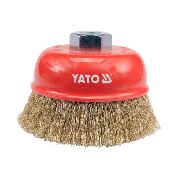 Щітка-крацовка 100 мм, чашка YATO (YT-4766), фото , зображення 2 | SNABZHENIE.com.ua