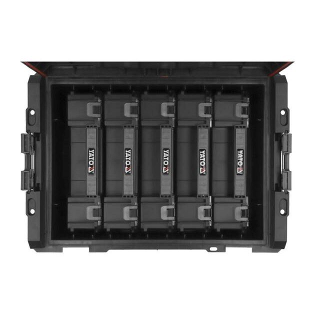 Ящик для органайзеров YATO 5 секций 240х450х320 мм, 23В S12, S1, фото , изображение 7 | SNABZHENIE.com.ua