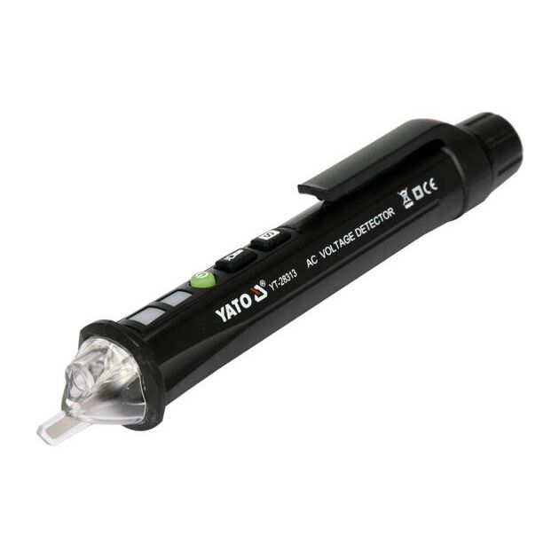 Індикатор напруги індукційний безконтактний YATO 12 / 48-1000 В, з фонарем, живлення 2 х AAA (YT-28313), фото , зображення 3 | SNABZHENIE.com.ua