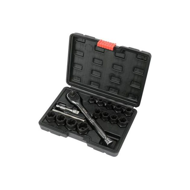 Набор экстракторов для сломанных болтов YATO, М10-М19, 16 элементов, фото , изображение 3 | SNABZHENIE.com.ua