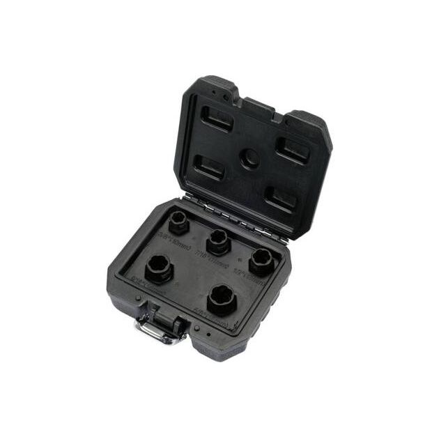 Набір головок для видалення зламаних гвинтів YATO: квадрат 3/8", М10, 11, 13, 14, 16 мм, 5 шт. в футлярі, фото , зображення 3 | SNABZHENIE.com.ua