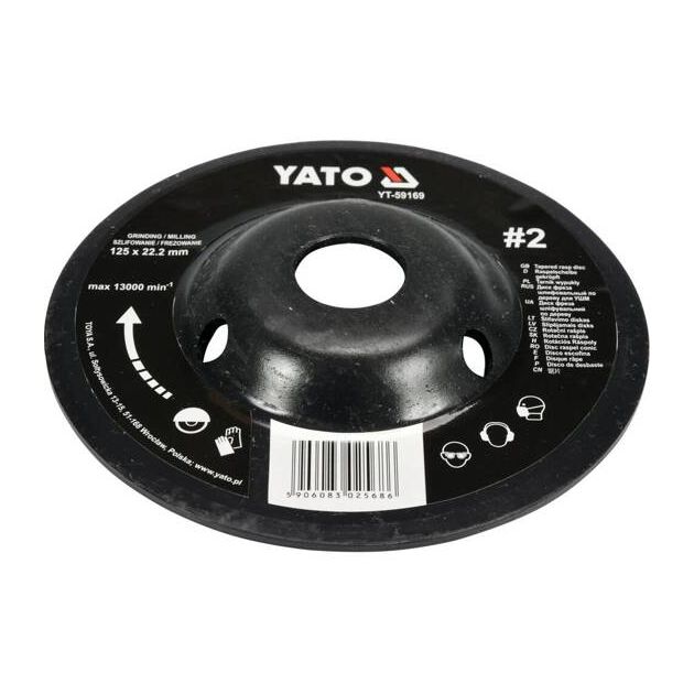 Диск-фреза 125 мм, шероховатость №2, для дерева, ПВХ, гипса YATO, фото , изображение 5 | SNABZHENIE.com.ua