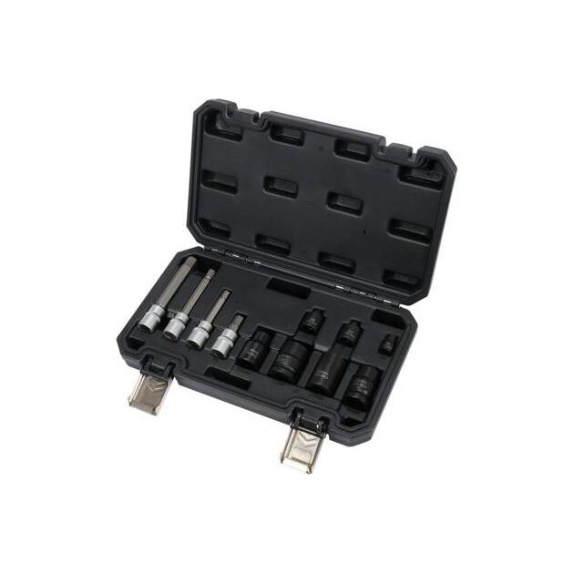 Насадки 6-гранные для тормозных суппортов YATO: квадр 3/8", 1/2", 7-22 мм, 11 шт., фото , изображение 3 | SNABZHENIE.com.ua