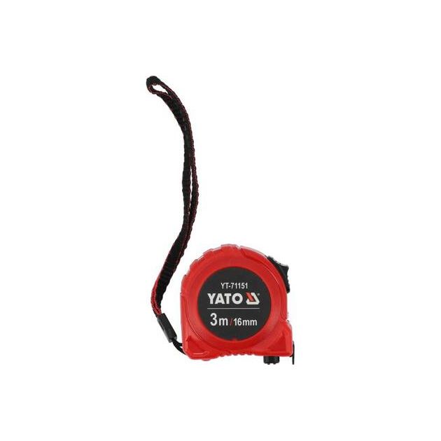 Рулетка YATO 3 м x 16 мм, стальная лента, нейлоновое покрытие, фото , изображение 3 | SNABZHENIE.com.ua