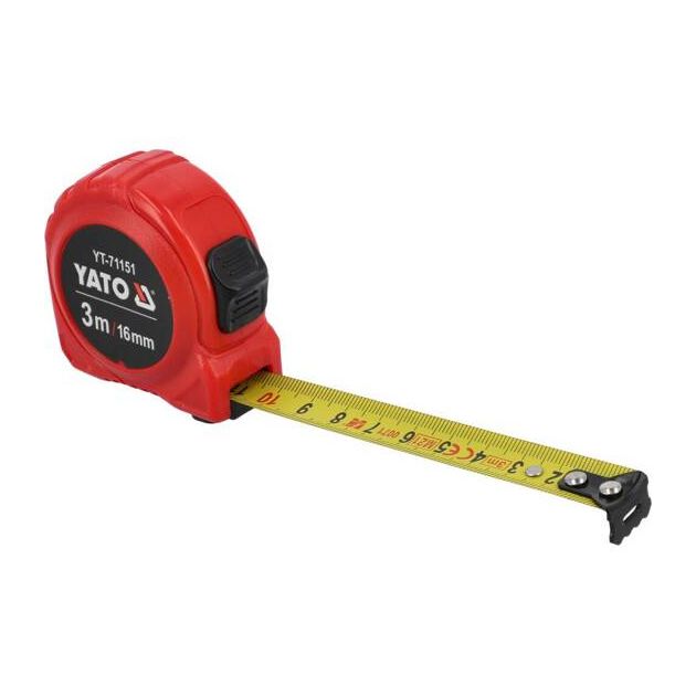 Рулетка YATO 3 м x 16 мм, стальная лента, нейлоновое покрытие, фото , изображение 5 | SNABZHENIE.com.ua